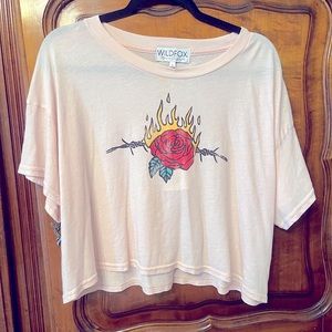 Wildfox Super Soft Cropped Tee - L - BNWT